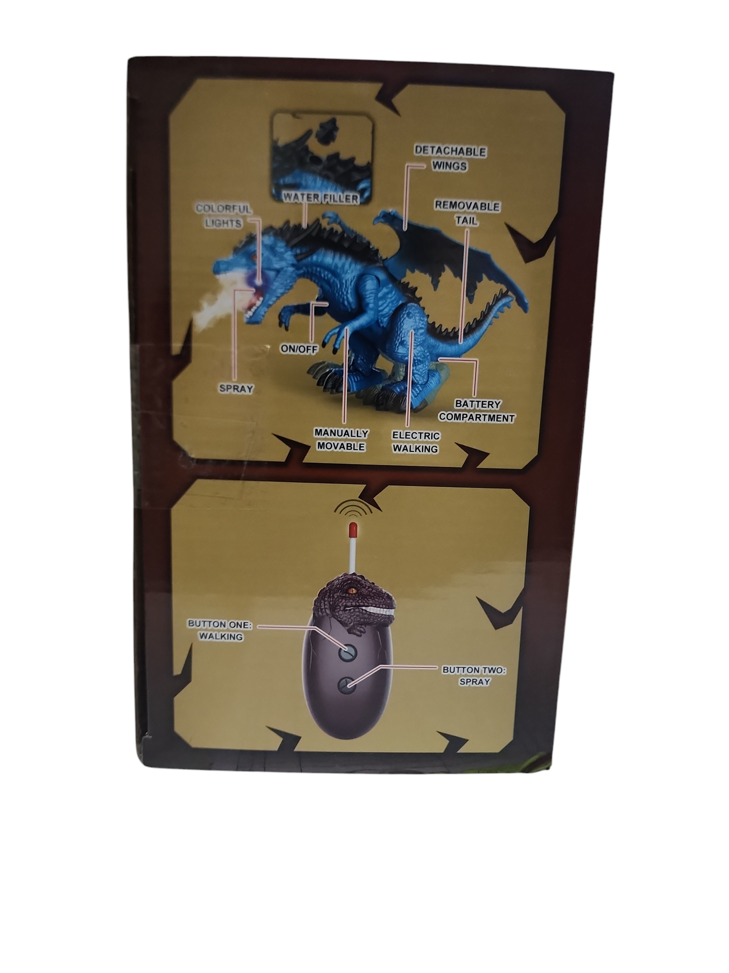 Dinosaurio con control remoto humo y luces