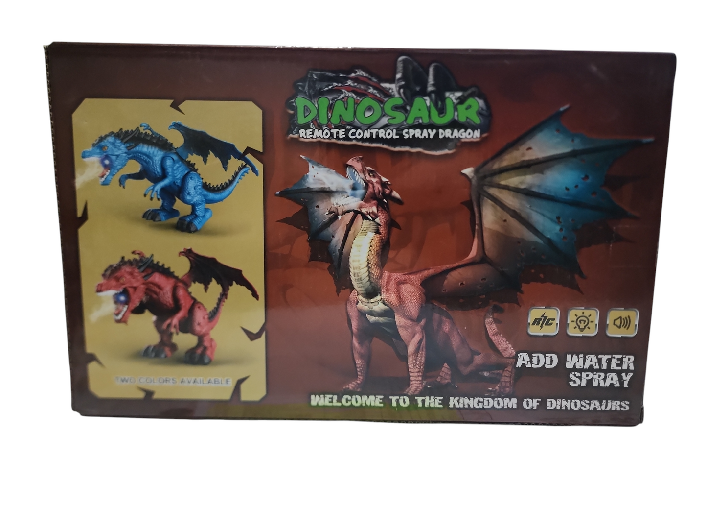 Dinosaurio con control remoto humo y luces