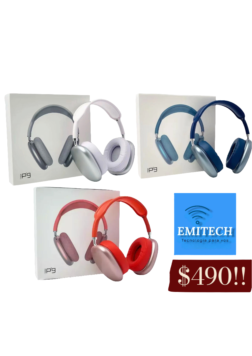 Auriculares inhalambricos p9 vincha varios colores