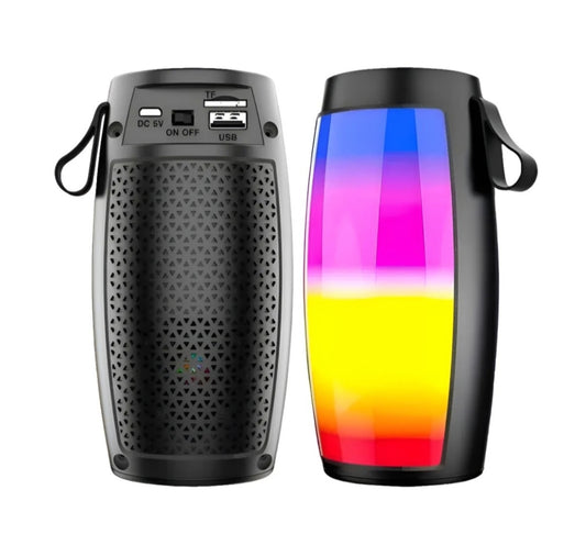 Parlante Bluetooth con luces rgb, usb, tarjeta de memoria y radio