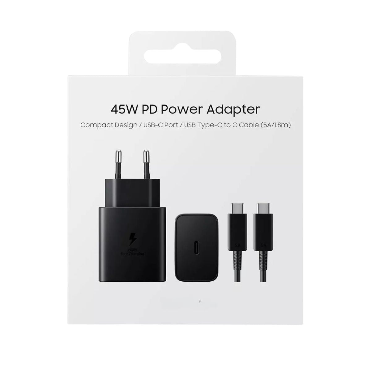 Cargador samsung 45 w carga rapida con cable usb c