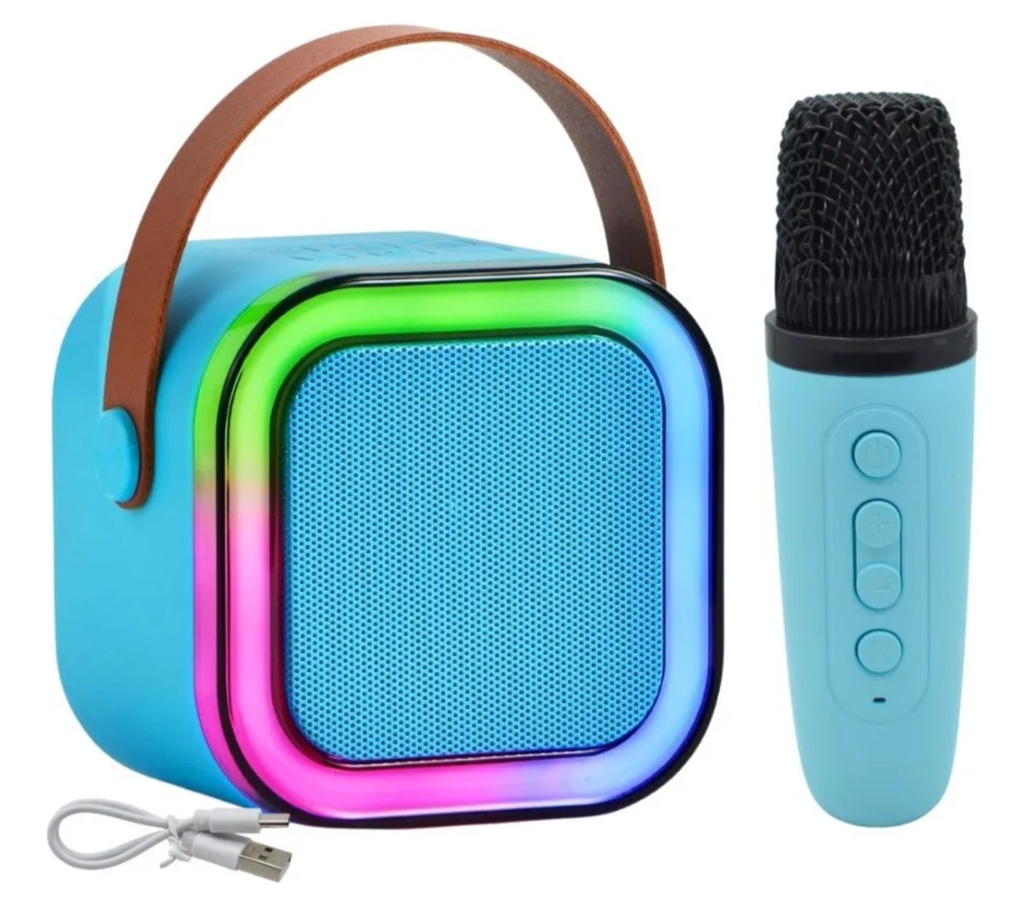 Parlante portatil Bluetooth con microfono y luces rgb