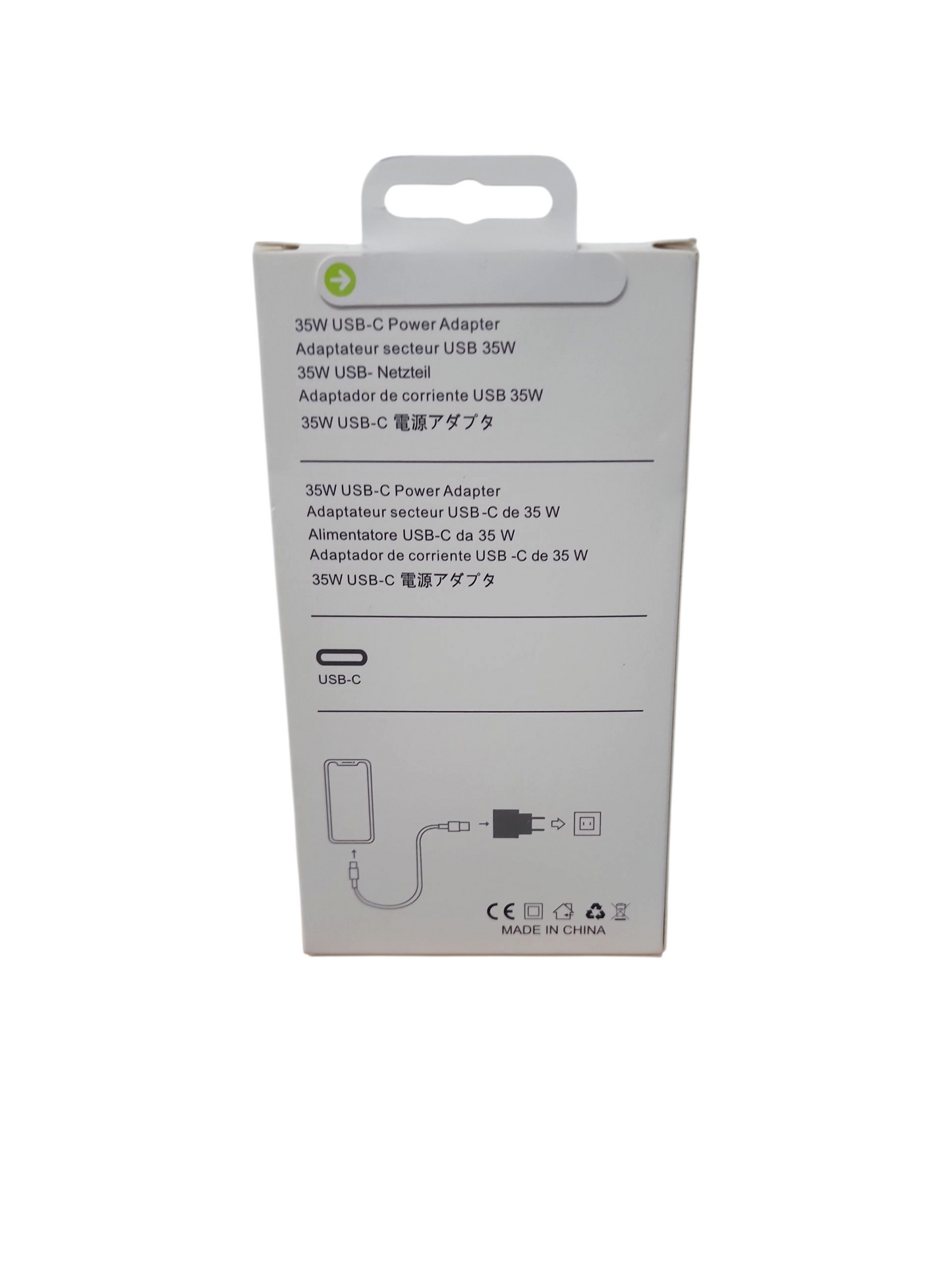 Cargador rápido 35 w + cable usb tipo c para iphone