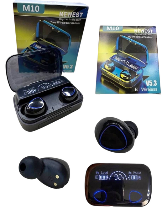 Auriculares inhalambricos m10 con pantalla calidad premium
