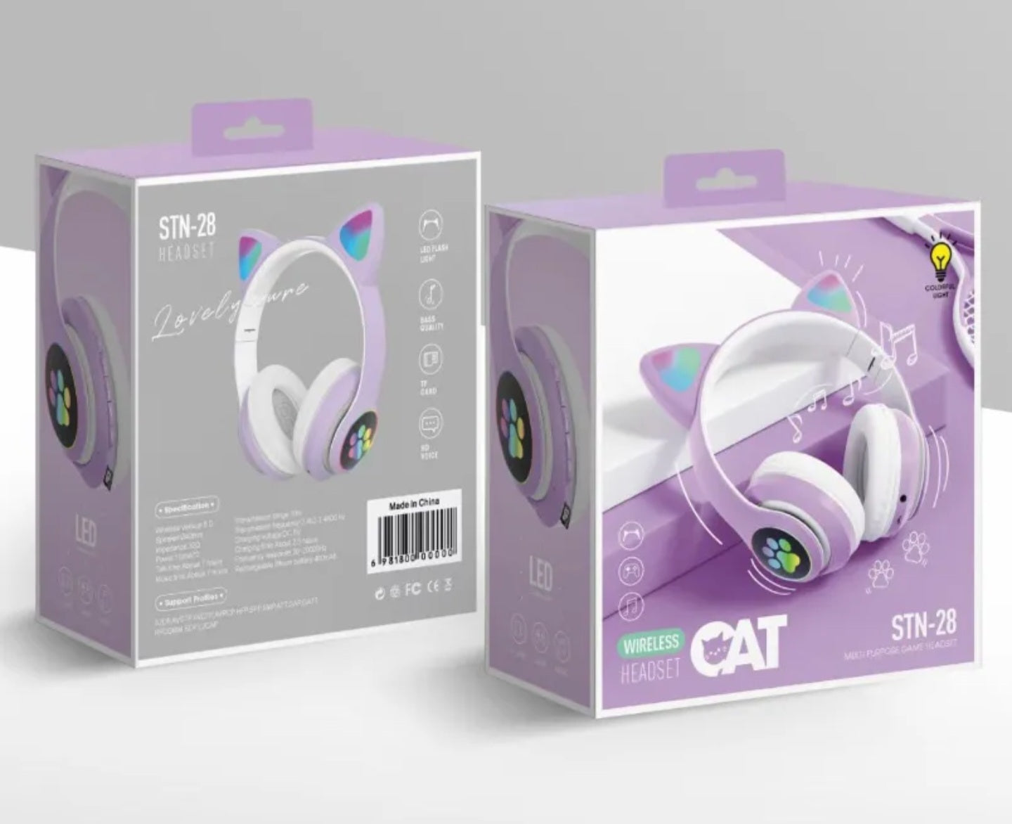 Auriculares inhalambricos gamer cat con luces rgb excelente calidad