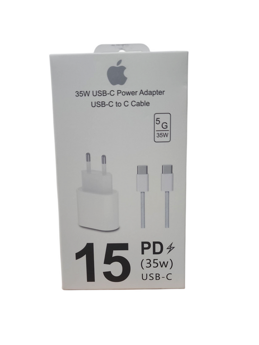 Cargador rápido 35 w + cable usb tipo c para iphone